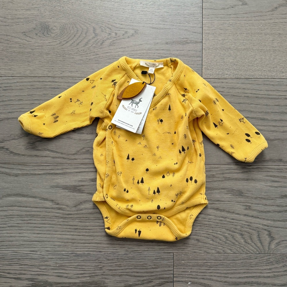 Red caribou, organic pima cotton onesie, 0-3 month, new with tags